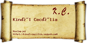 Kinál Cecília névjegykártya